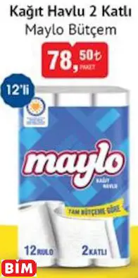 MAYLO BÜTÇEM KAĞIT HAVLU 2 KATLI MAYLO BÜTÇEM KAĞIT HAVLU 2 KATLI